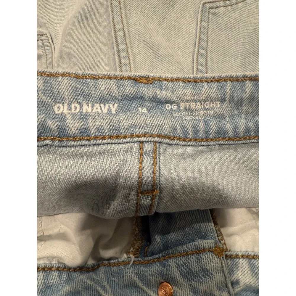 Old Navy OG Straight Cut-Off Shorts Womens 14 Blue Stretch Secret Smooth Pockets